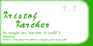 kristof karcher business card